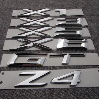 Pre BMW Chrome Silver Písmená batožinového priestoru Zadný Znak X1 X3 X4 X5 X6 Z4 GT Emblémy Odznaky  10