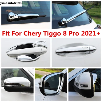 Pre Chery Tiggo 8 Pro 2021 2022 Auto Spätné Zrkadlo Spp Okna Stierač Rukoväť Miska Dážď Obočie Kryt Výbava ABS chrómové Doplnky  5