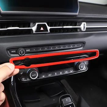 Pre Toyota GR Supra MK5 A90 2019-2022 ABS Red/carbon fiber Auto Car Center, ovládací gombík hlasitosti rám orezania Nálepky, Auto Príslušenstvo  4