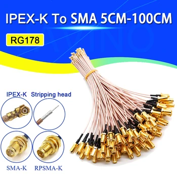 Predlžovací Kábel U. FL IPX na RP-SMA Female Konektor Anténa RF Pigtail Kábel Jumper pre PCI WiFi Karta RP-SMA Konektor na IPX RG178  10