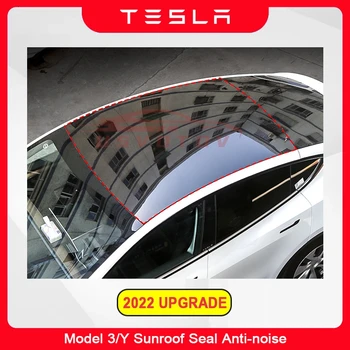 Proti Hluku Vetra Strešným Tesnenie Pre Tesla Model 3 Y 2022 2021 Gumové Pásy, Strešné Okno Proti Prachu Pokojnej Kit Car Upraviť Príslušenstvo  5