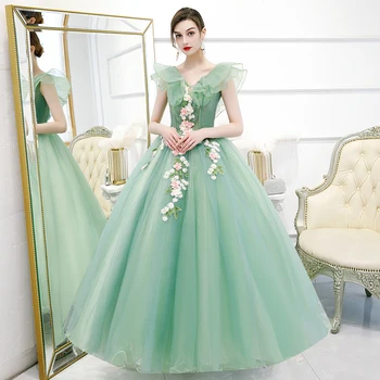 Quinceanera Šaty 2022 Nové Elegantné tvaru Strany Prom plesové Šaty, Sladké Kvetinové Vintage Quinceanera Šaty Plus Veľkosť  5