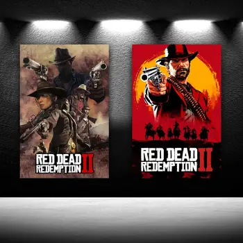 Red Dead Redemption 2 Hra Premium bez rámu Tovar Dekoratívne HD Maľovanie na Plátno Tlačiť Wall Art Obývacia Izba, Spálňa Plagáty  5