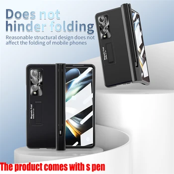 S Pen S 360° Plný Shockproof obal Pre Samsung Galaxy Z Násobne 4 3 5 G Telefón Prípade Fotoaparát Screen Protector Kryt Coque Fundas  10