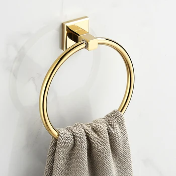 Svetlo luxusný zlatý prsteň medi kúpeľňa prívesok Nordic minimalistický prsteň kúpeľňa ruky uterák zavesenie  5