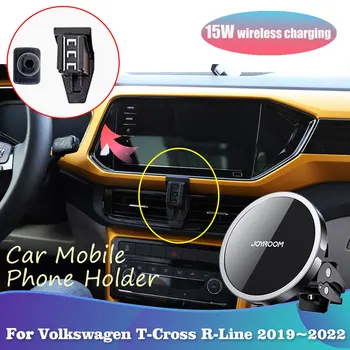 Telefón Držiak pre Volkswagen VW T-Cross C11 R-Line 2019~2022 Magnetické Air Vent Klip Podporu Bezdrôtové Nabíjanie iPhone Príslušenstvo  5