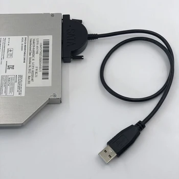 USB 2.0 Mini SATA 7+6 13Pin Kábel Adaptéra Externej Optickej Jednotky Converter Pre Notebook, CD-ROM, DVD S LED  10