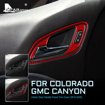 Uhlíkových Vlákien pre Chevrolet Colorado GMC Canyon 2015 2016 2017 2018 2019 2020 Doplnky Interiéru Čalúnenie Dverí Rukoväť Rám Nálepky  4