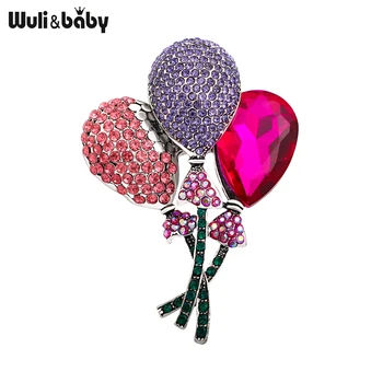 Wuli&baby Veľké Drahokamu Balón Brošňa Pre Ženy Unisex 2-farebná Romantická Kancelárie Strany Brošňa Pin Dary  5
