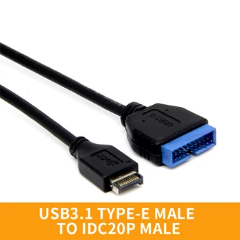XT-XINTE USB 3.1 Typ-E Mužov IDC20P Muž Kábel Adaptéra 20kolíkový Predlžovací Kábel na základnej Doske Počítača 30 cm  5