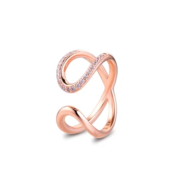Zabalené Otvoriť Infinity Krúžok Deň matiek 925 Sterling-Striebra-Prstene, Fashion, DIY Feamle anillos Európskej Šperky Pre Ženy  10