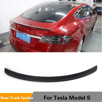 Zadný Spojler Pre Tesla Model S Sedan 4-dverový 2012 - 2019 Zadný Kufor Boot Spojler Krídlo Výbava Nálepky Uhlíkových Vlákien FRP Matný Lesk  4