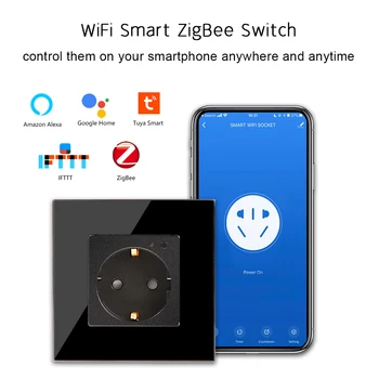 ZigBee Sieťovej Zásuvky Smart Zásuvky Google Inteligentný Život App Riadenie Alexa Bezdrôtová Zásuvka Normy EÚ  5