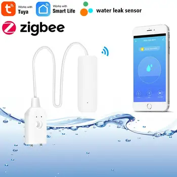 Zigbee Vody Detektora Únik Vody Senzor Alarmu Smart Home Tuya Smartlife APLIKÁCIU Diaľkové Ovládanie Práce S Alexa Domovská stránka Google  5