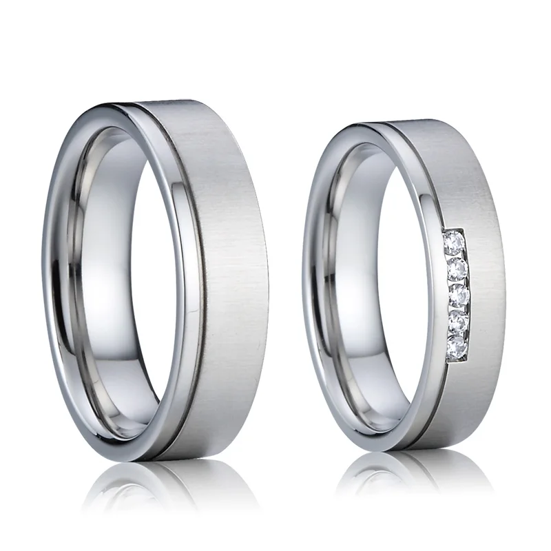 1 Pár Láska Aliancie jeho a jej titánové snubné prstene pár prstene pre mužov a ženy, strieborná farba výročie manželstva krúžok