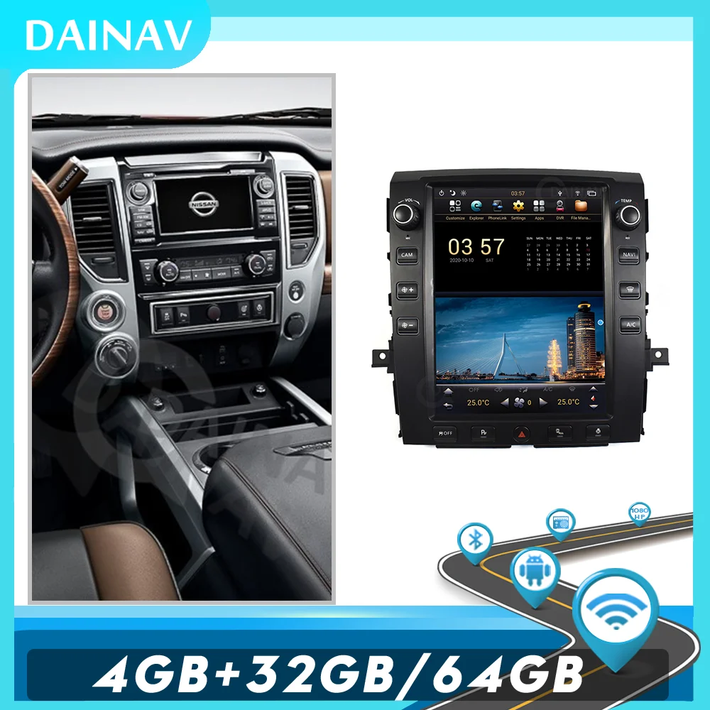 2 Din Android Auta GPS Navigácie Pre Nissan Titan 2016-2019 Auto Stereo Autoradio Prehrávač HD Displej, Tesla Štýl Vedúci Jednotky