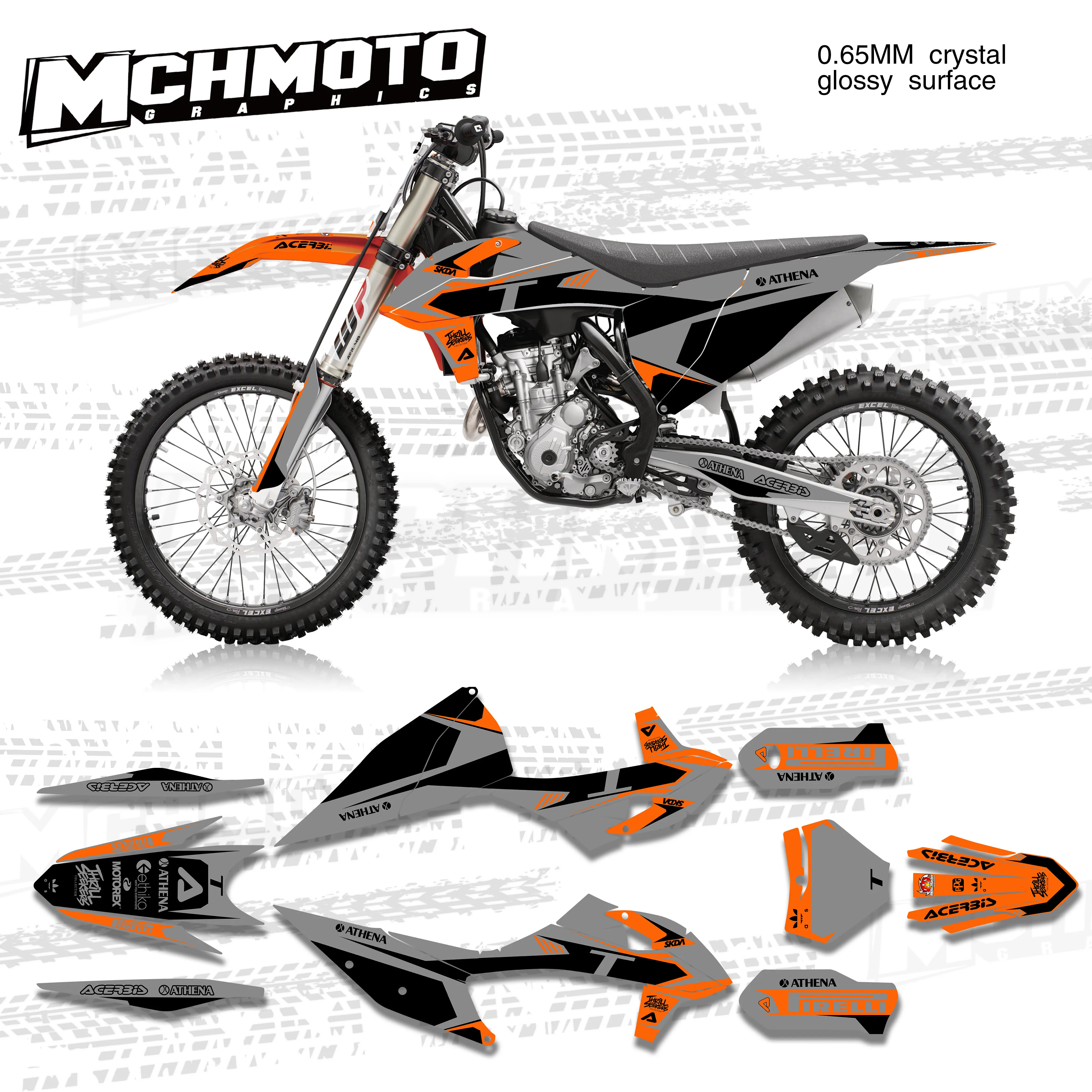MCHMFG Motocykel Tímu Grafické odtlačkový aršík Nálepiek DECO Dekor Na KTM V EXCF XC XCF 2020 2021 SX SXF 2019-2021 125 200 250 300 350