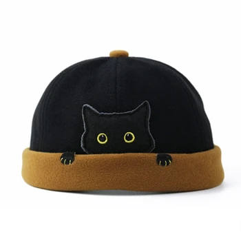 zimné klobúk pre ženy hip hop yuppie prenajímateľ klobúk mačka bez odkvapov curling retro trend čiapočku klobúk hit farba ulici melón klobúk  5